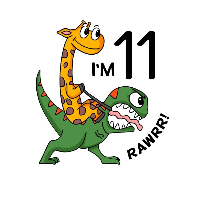 11 anniversaire garçon - 11 ans Dino Giraffe