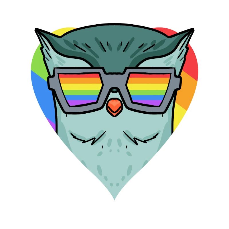 LGBT Tier Eule Regenbogen