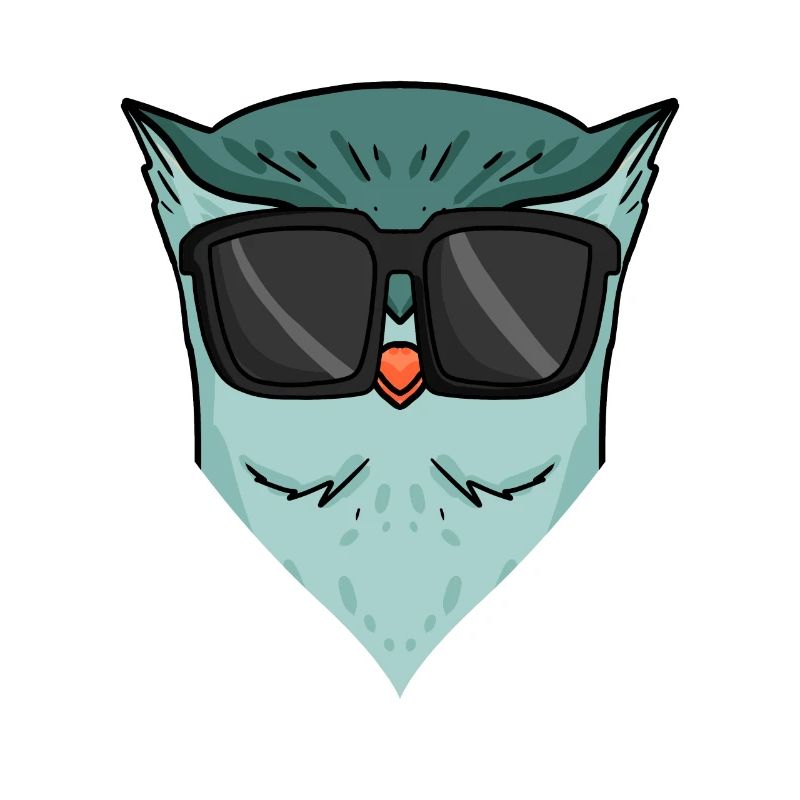 Coole Eule mit Sonnenbrille