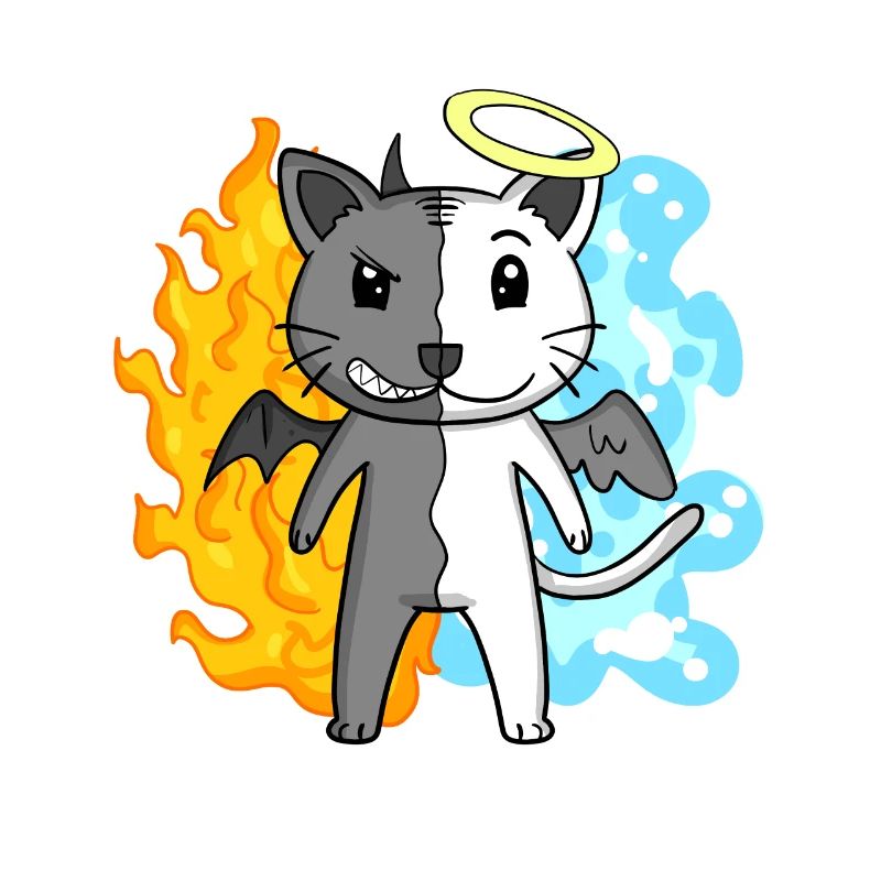 Cat Cat Breed Devon rex - Angel and Devil