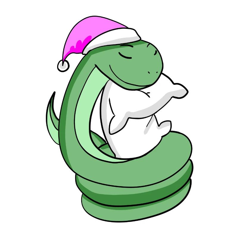 Snake with pillow and sleeping cap