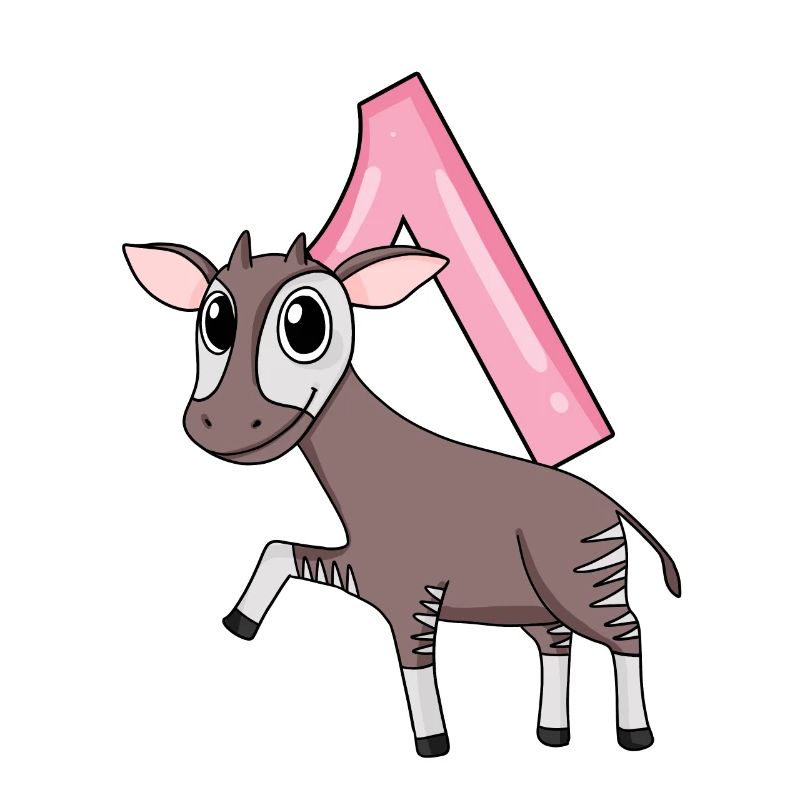 Fille 1 an Okapi 1er cadeau d’anniversaire