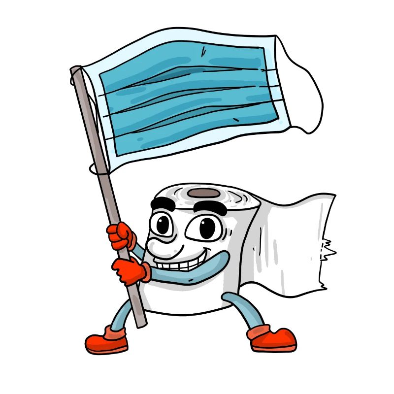 Drapeau de masque de papier toilette