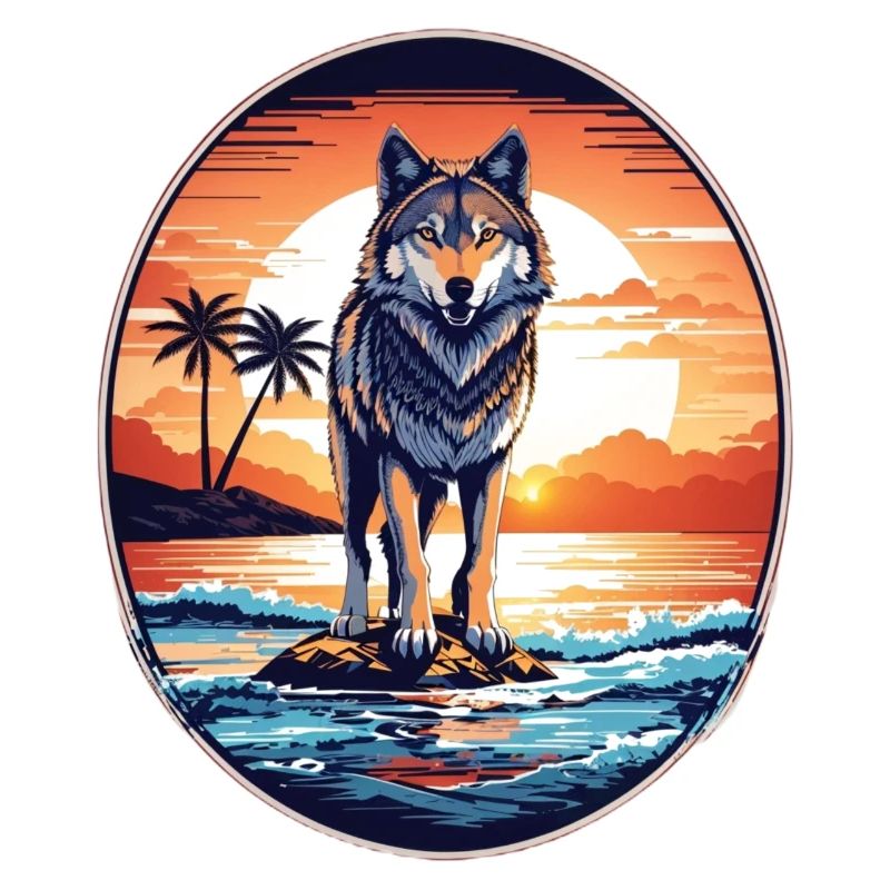 Wolf on the beach