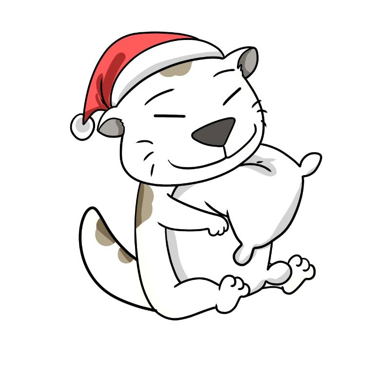 Cat Cute Devon Rex Tired Christmas