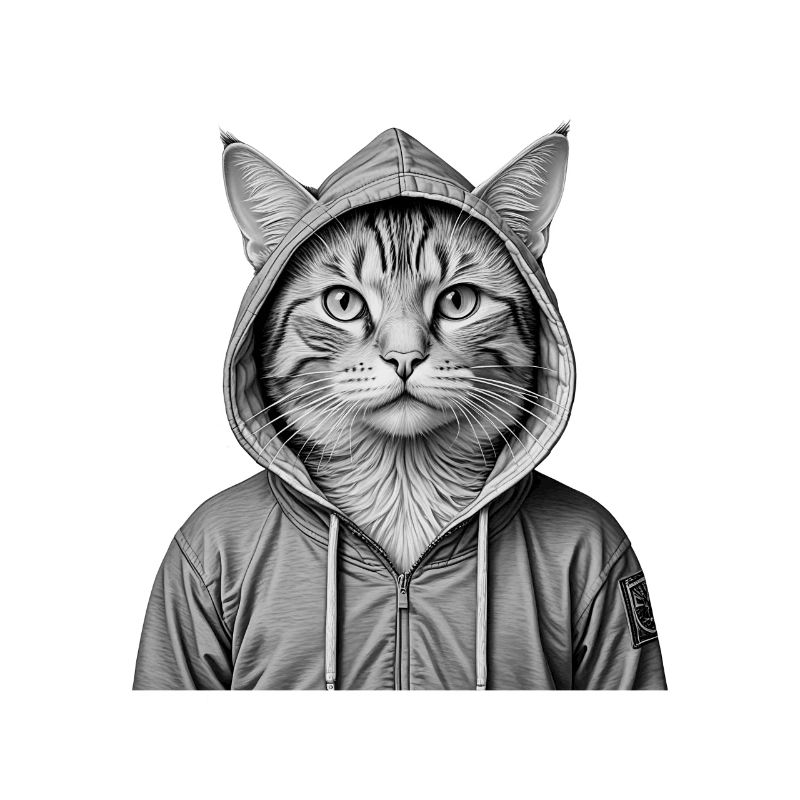 Coole Katze mit Kapuzenpullover