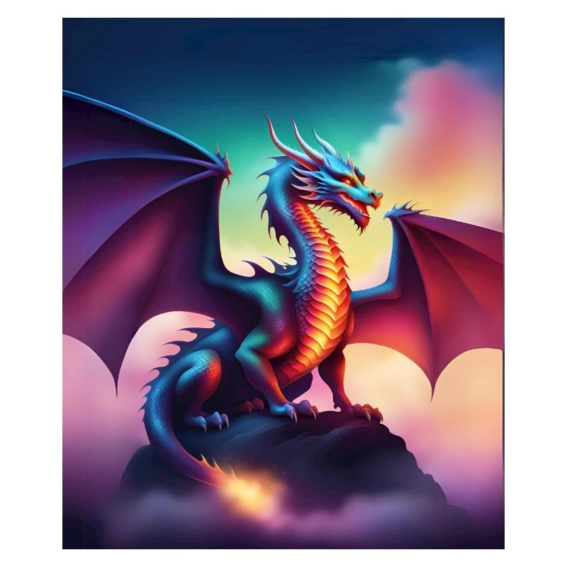 Drache auf einer Klippe