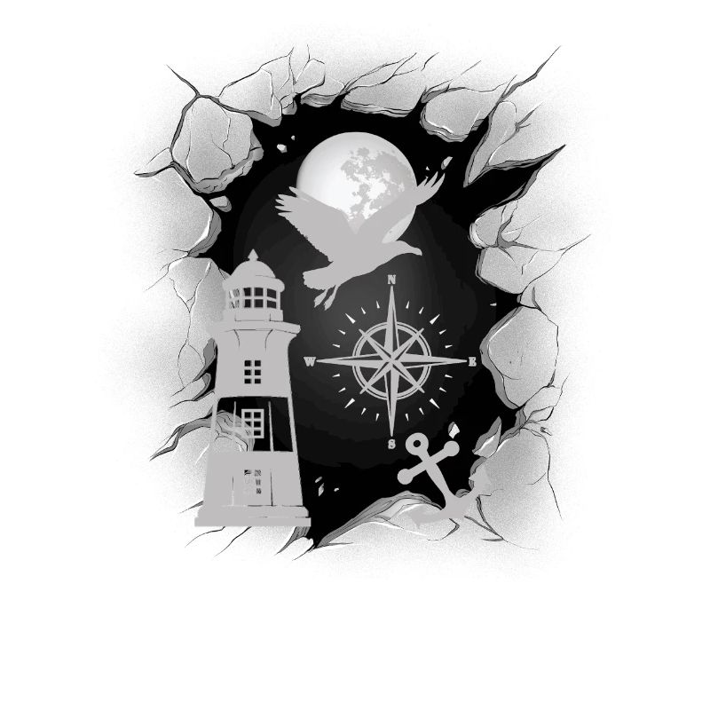 maritime, lighthouse, compass, anchor, seagull, seafaring