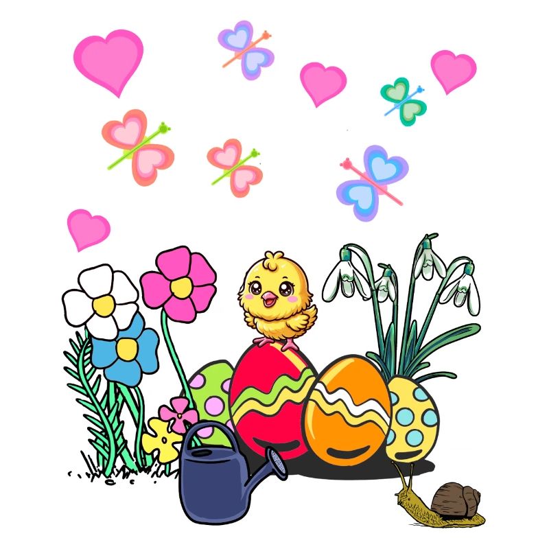 Easter Spring Kids Child Baby Chick Easter Eggs