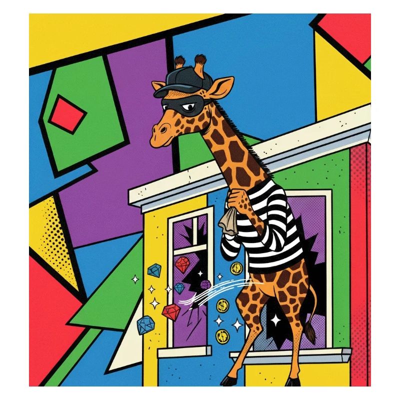 Giraffe Voleuse Pop Art