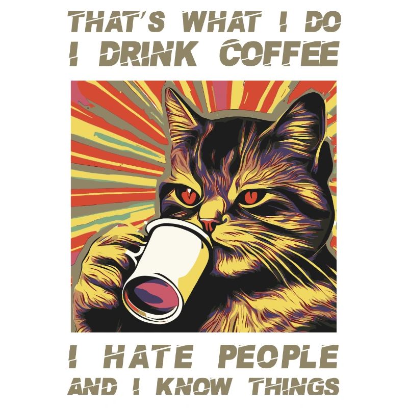 Coffee-drinking, sarcastic cat lover
