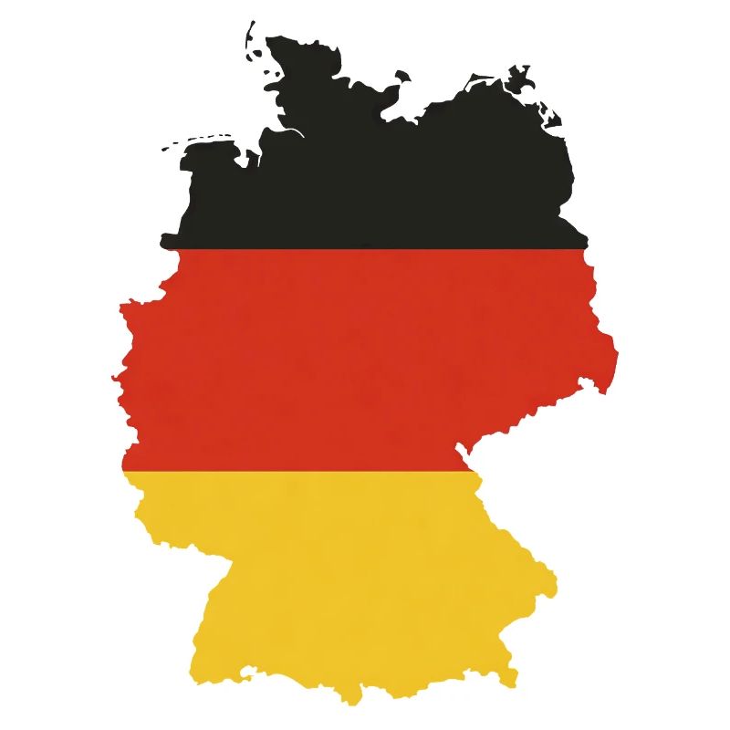 Black Red Gold Germany Flags Outline Design