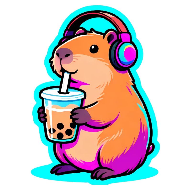 Süßes Capybara Bubble Tea Kawaii Tier Geschenk