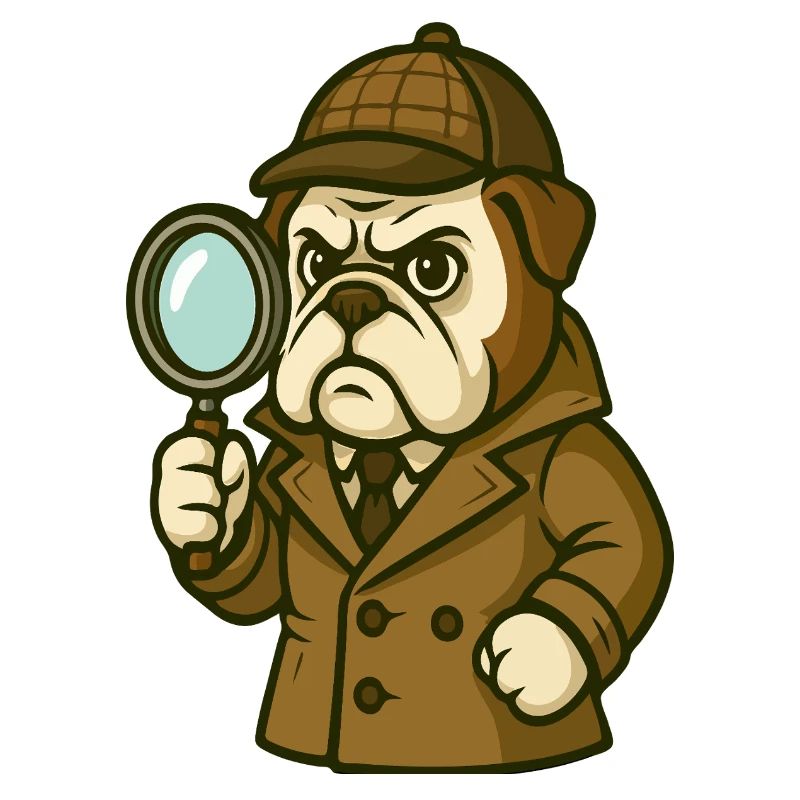 Détective Bouledogue au look classique de Sherlock
