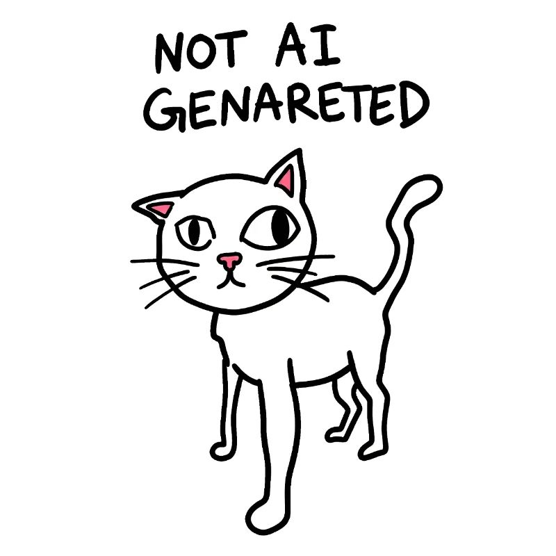 Not AI Generated - Weird Cat Meme - AI satire
