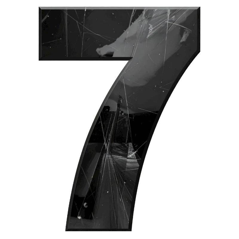 Schwarzgrau Sieben mit Splittern