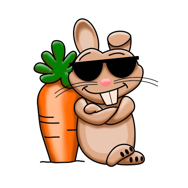 Lapin cool avec carotte géant