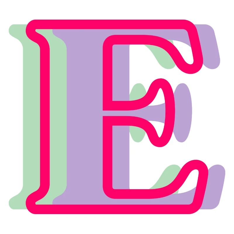 Lettre e multicolore - idée cadeau original