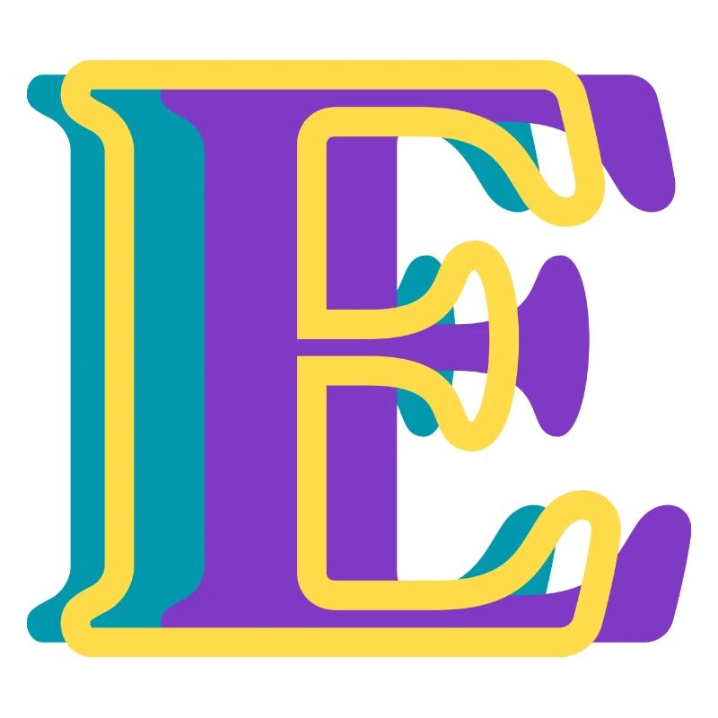 Lettre e multicolore - idée cadeau original