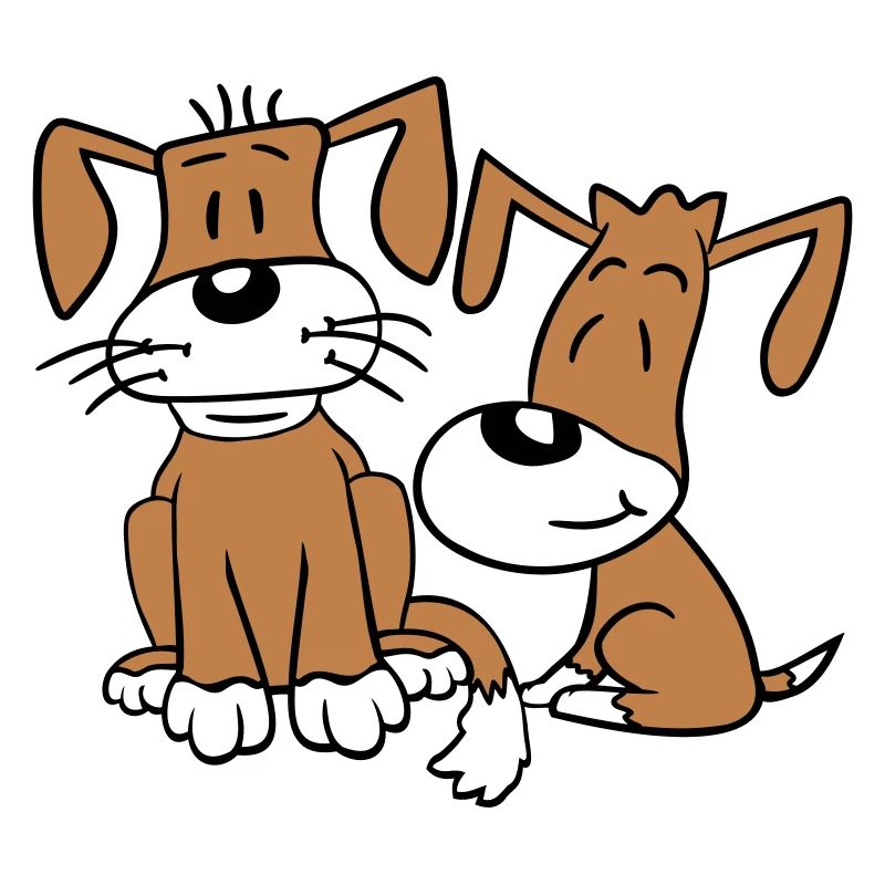 2 chiens équipe assis deux amis équipage heureux