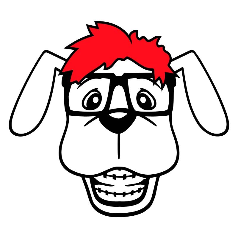 Dog Nerd Hornglasses Geek Braces Smart Funny