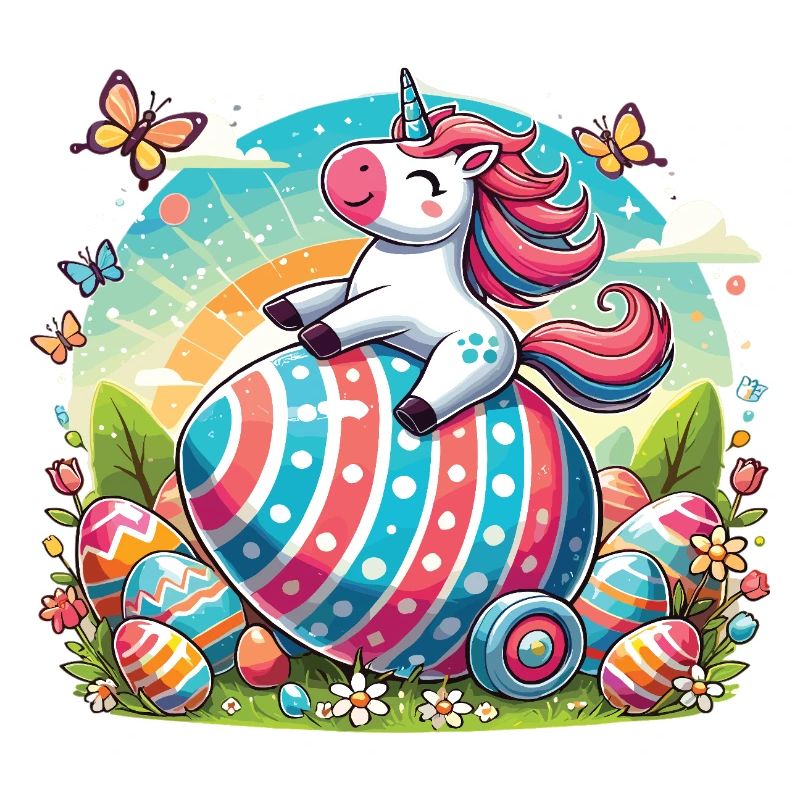 Licorne de Pâques - Conception d’œuf de Pâques coloré