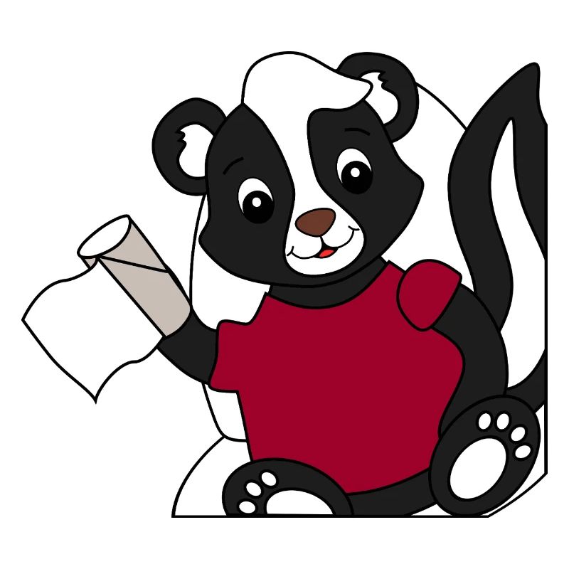 Skunk Pixie on toilet