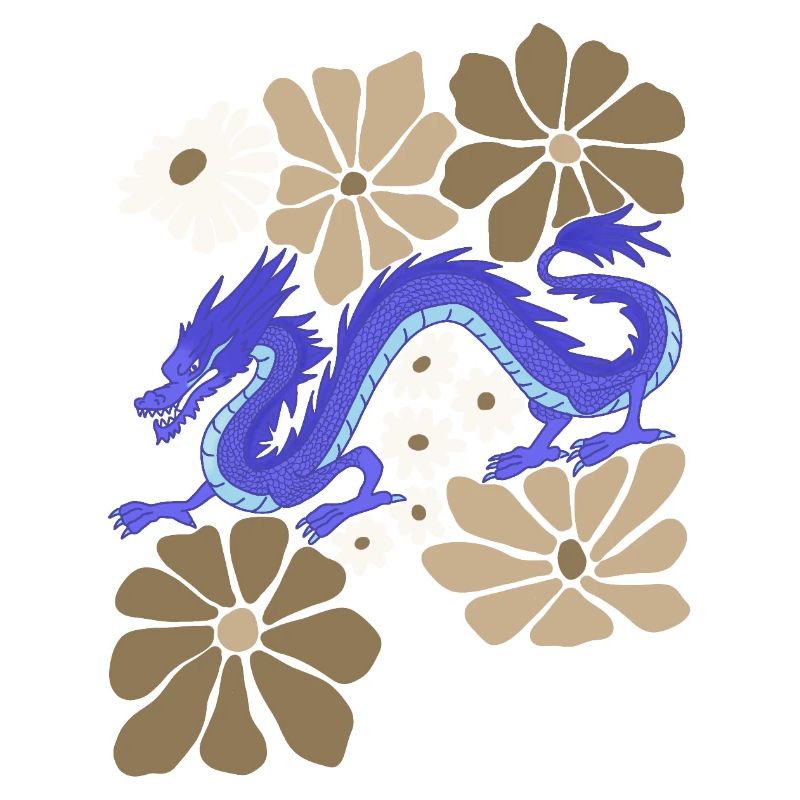 Blumenblauer Drache