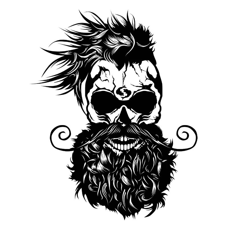 Kopf des Todes Hipster Schädel Bart Bart Schnurrbart s