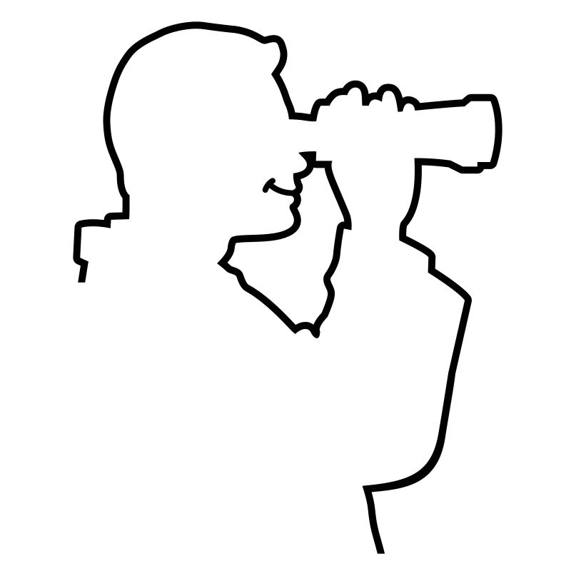 A man looks through his binoculars