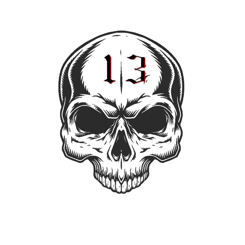 Lucky 13 skull black