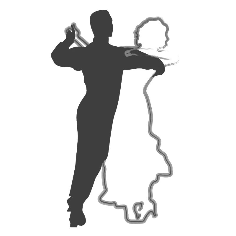 Conception élégante de silhouettes de couple dansant