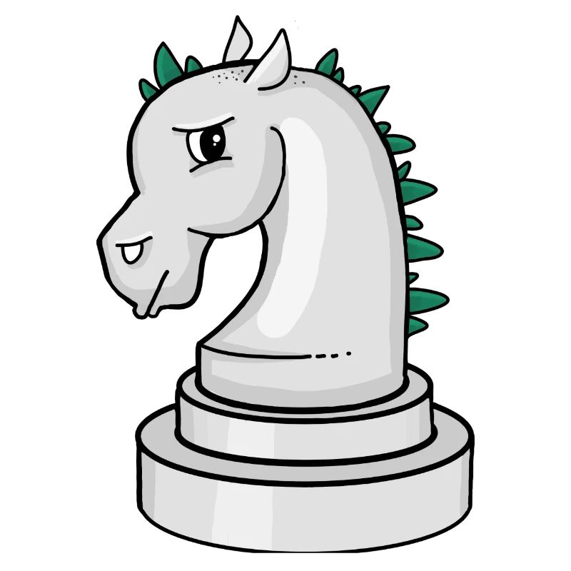 Pièce d’échecs : cheval d’échecs punk agacé