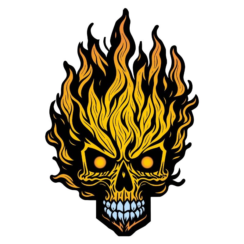 Flammender Schädel