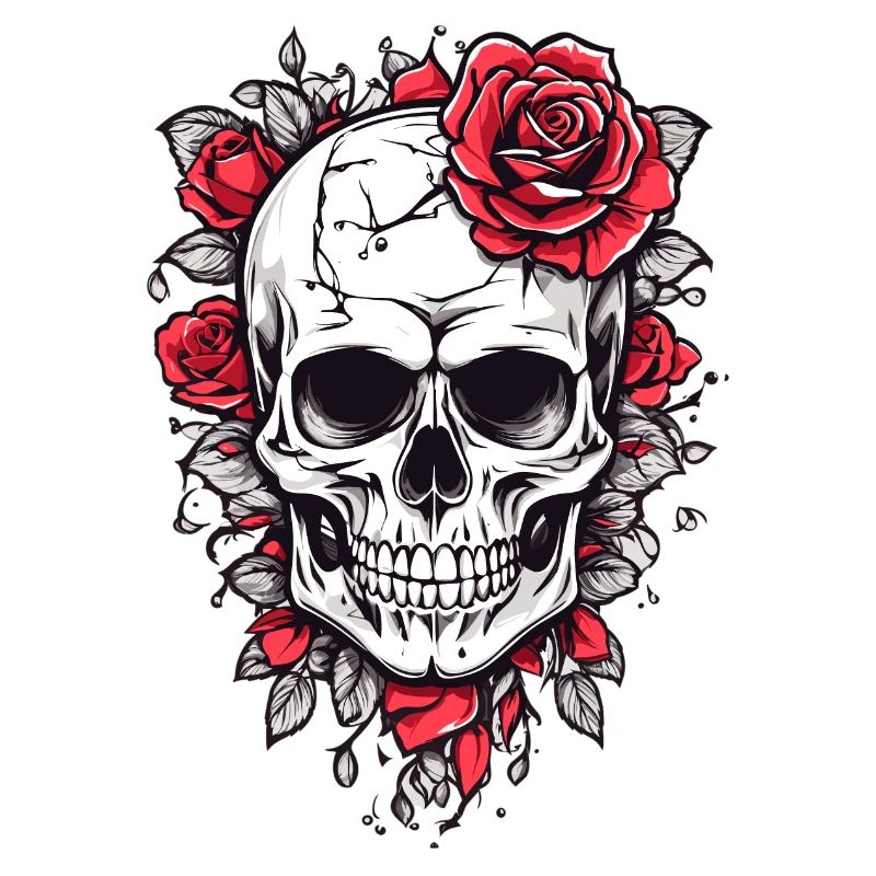 Skull with roses