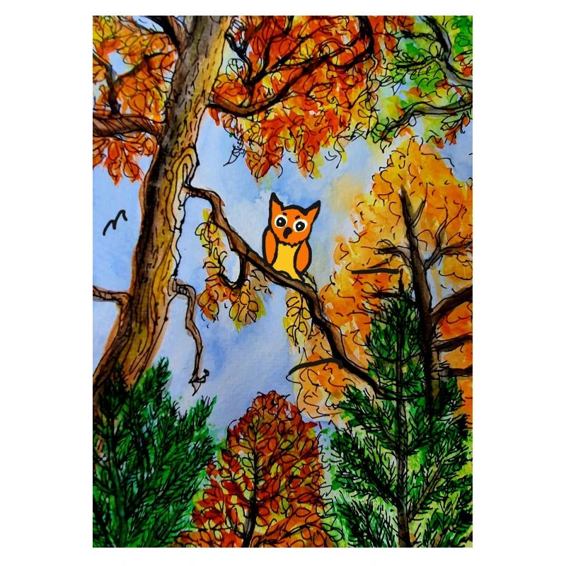 EG Blumen I Herbst I Geschenk I Bunt I Eule