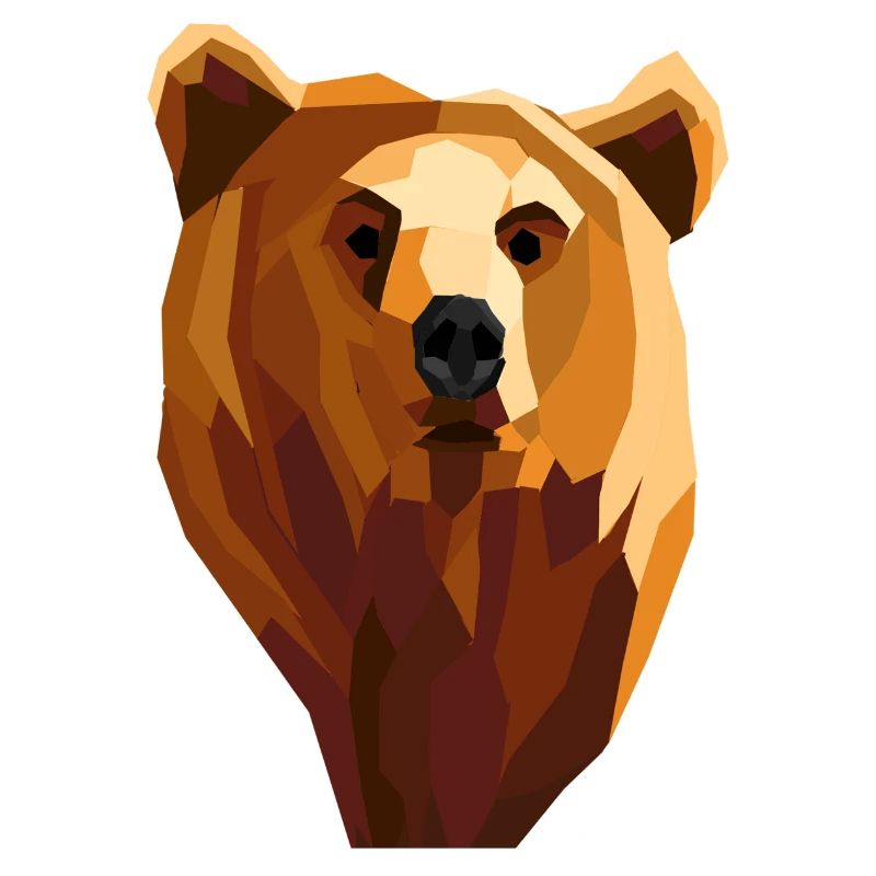 Low poly geometric bear