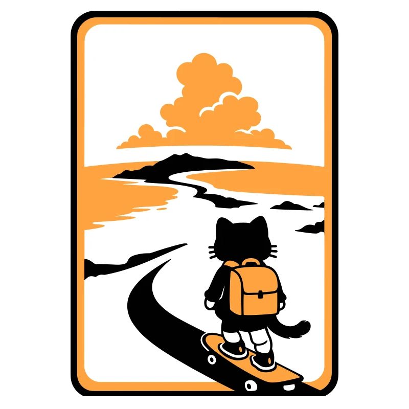 Coucher de soleil Skate Cat