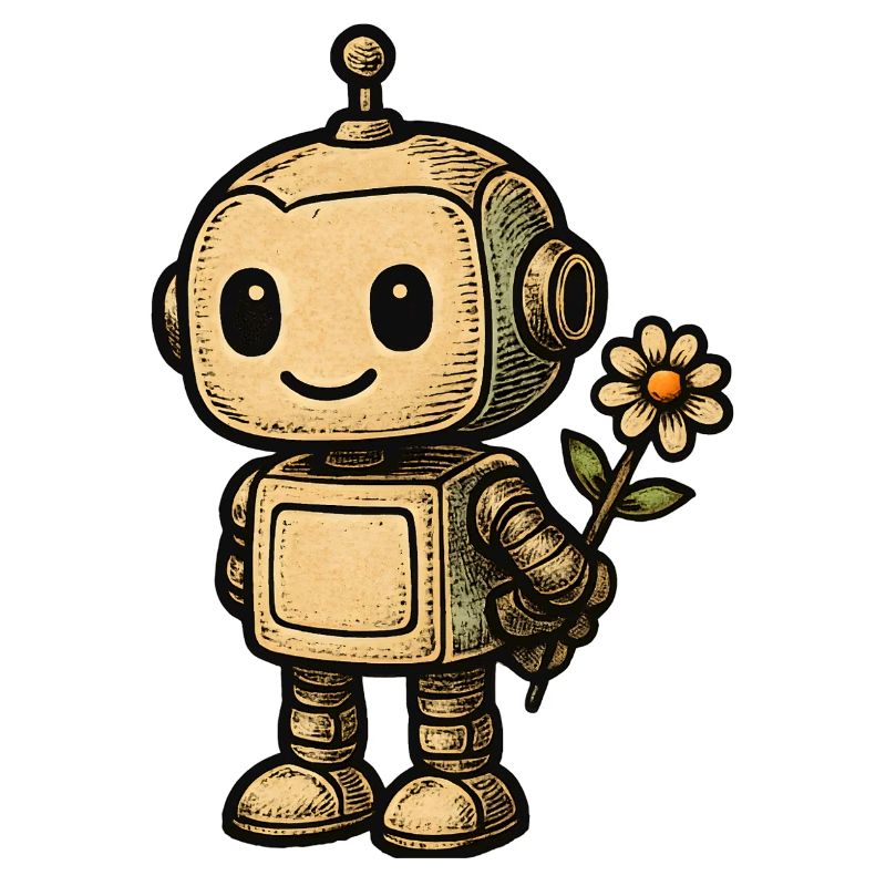 Robot avec fleur