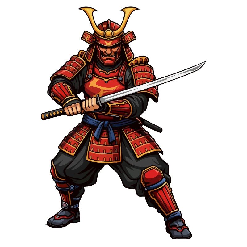Samurai Warrior in Red