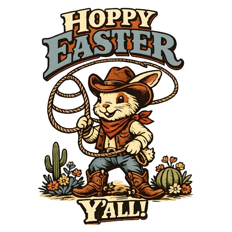 Retro Bunny Howdy Easter Rabbit Ears