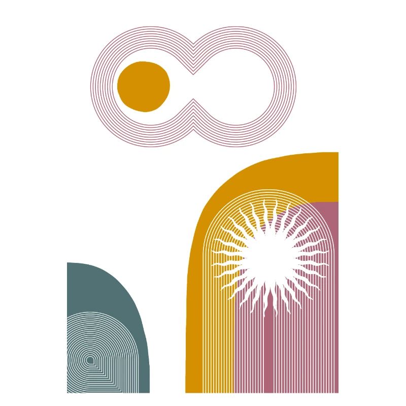 Pink Infinity Sun Abstract Arc Graphic