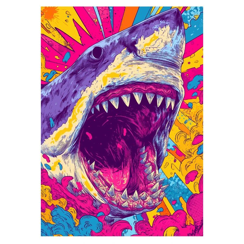 Explosion de requin psychédélique