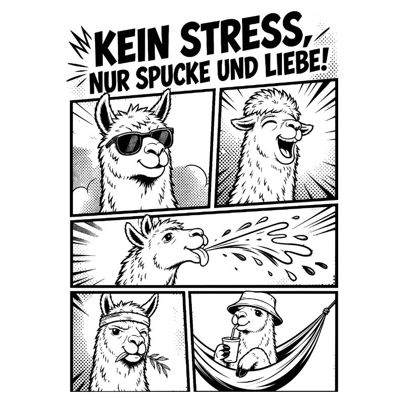 Lustiges Lama Comic Spruch Humor Design