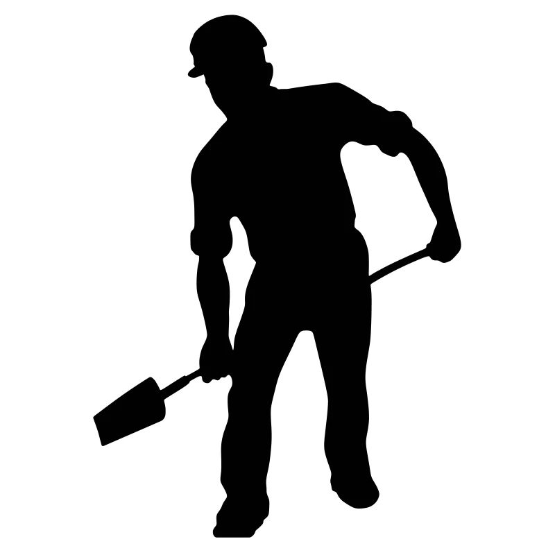 Bodenarbeiter mit der Schaufel – harte Arbeit