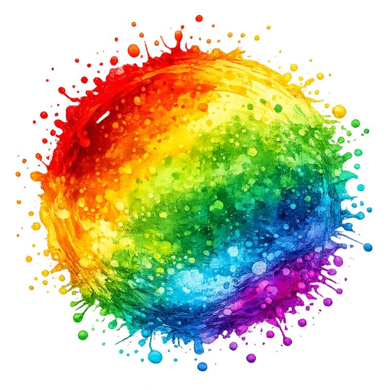 Regenbogenfarbene Farbspritzer Explosion