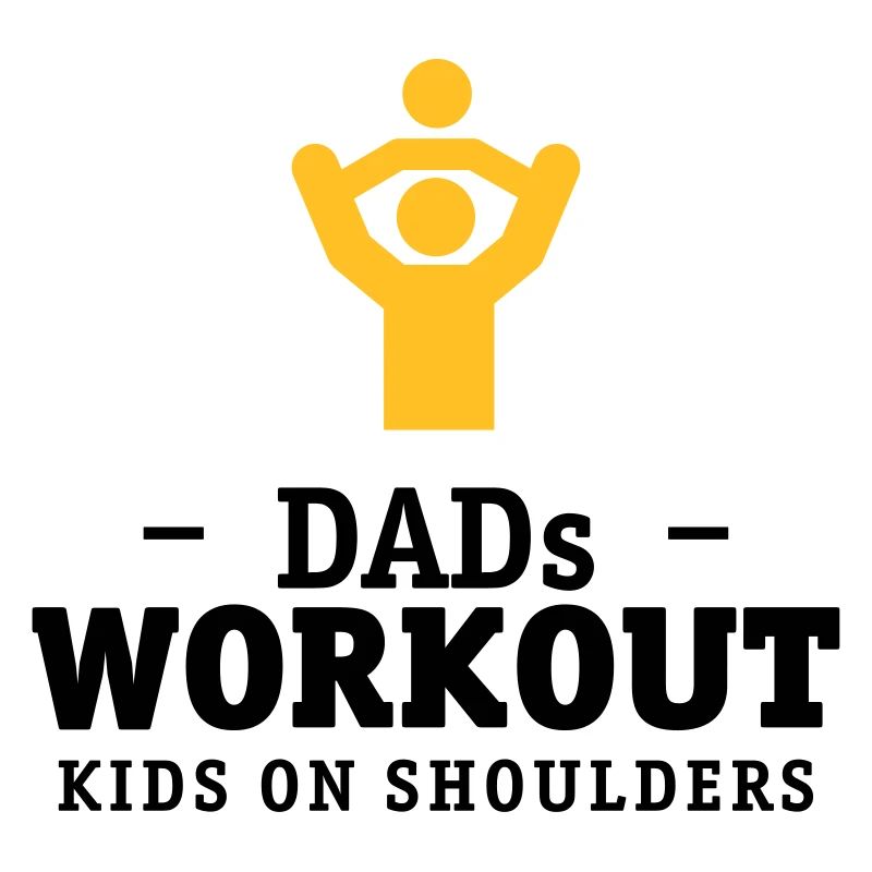 Papa's workout with child on shoulders gift