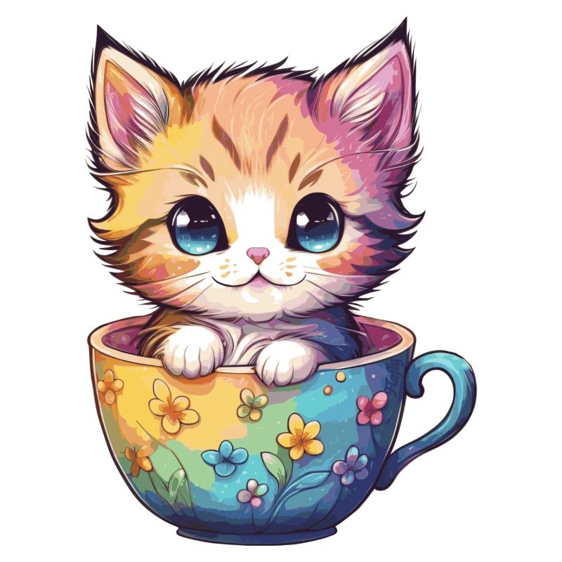 Kitten in the cup