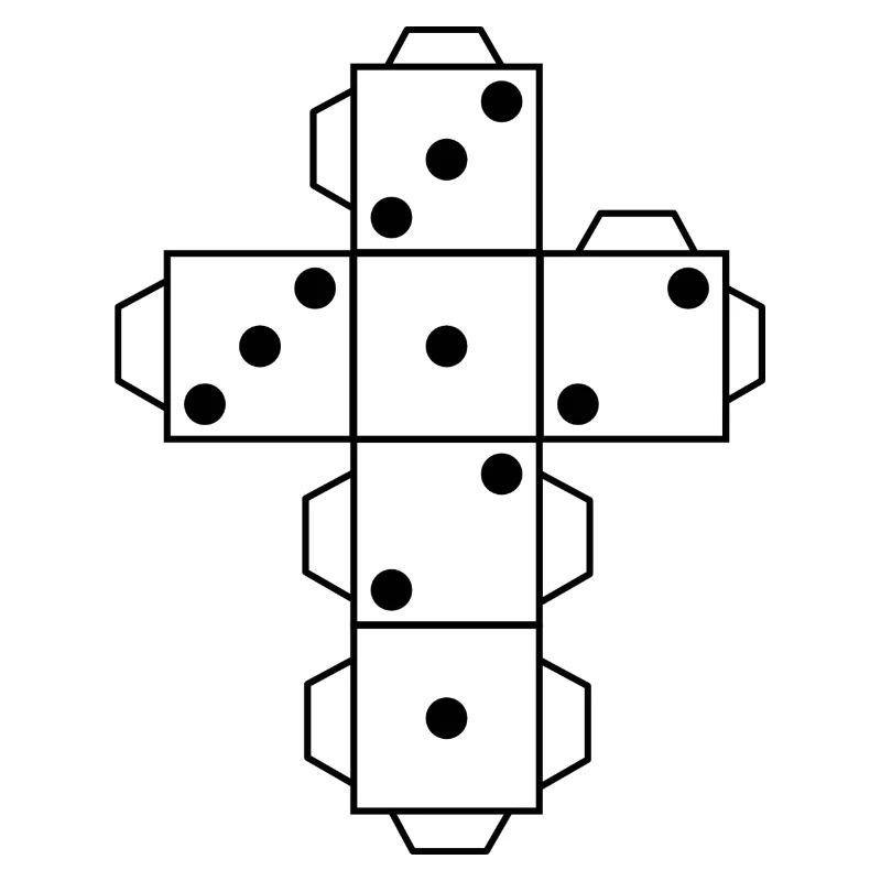 Dice Dice white dots eye fold folding cut