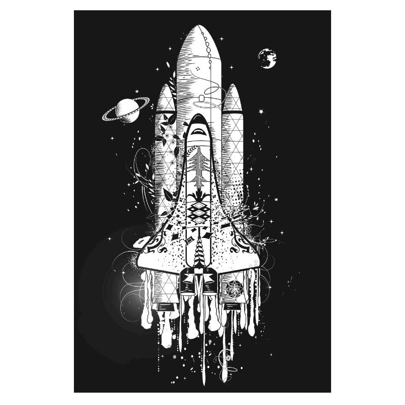 Navette spatiale imaginative dans le style graffiti